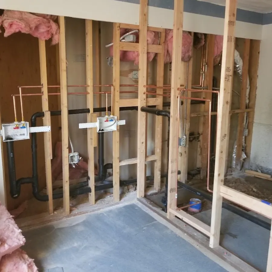Copper pipe rough-in and plumbing installation in Corvallis